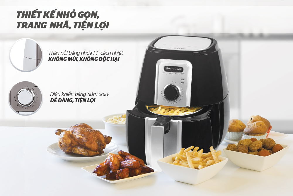 Nồi chiên không dầu 3L SUNHOUSE SHD4025B
