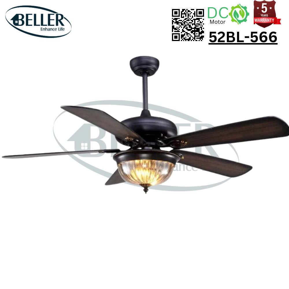 Quạt trần đèn 52BL – 566