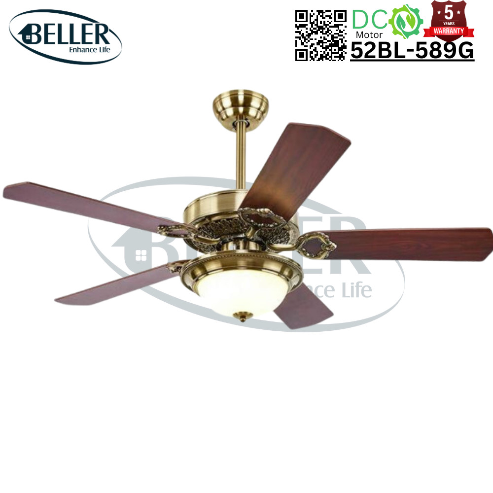 Quạt trần đèn 52BL – 589G